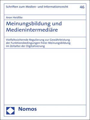 cover image of Meinungsbildung und Medienintermediäre